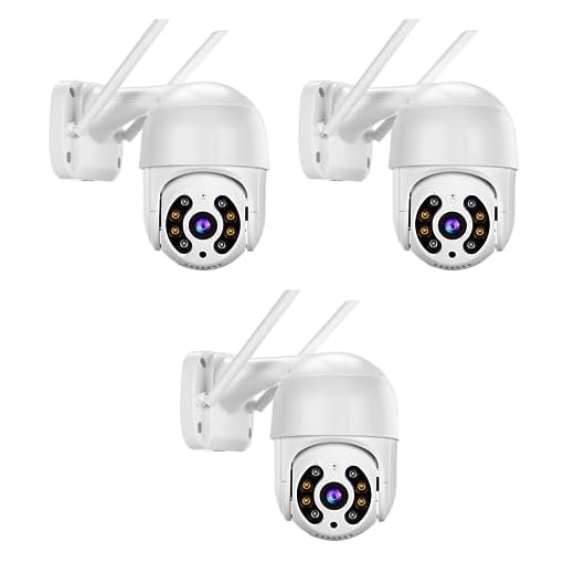 KIT 3 Câmeras de Segurança Domo WiFi PTZ externa, Câmera IP sem fio com visão de 360°, Visão noturna colorida, Áudio bidirecional, Detecção de movimento, Alerta de atividade - BELLA NET