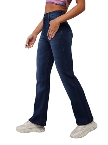 Image of Miss Chase Women's Skinny Fit High Rise Regular Length Stretchable Denim Jeans (MCSS24DEN79-02-551-38, Zaffre Blue, 38)