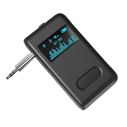 DaMohony Bluetooth AUX-adapter handsfree samtal med skärm 3. 5 mm Bluetooth 5. 0 sändare mottagare för TV hem ljudsystem bil