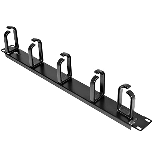 Image of StarTech.com 19 inch Server Rack Cable Management Panel w /D-Ring Hooks - 1U Horizontal or Vertical Wire and Cord Manager - Metal (CABLMANAGER2)