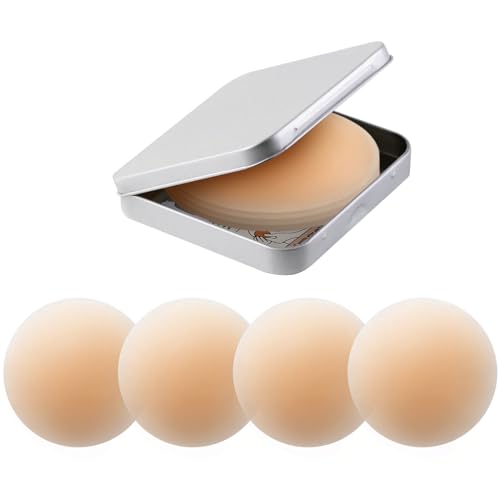 Image of Trifabricy Nipple Covers for Women, 2 Pairs Reusable Sticky Bra with Lift | 2 Pairs Value Set, Ultra-Thin Invisible Design, Strong Adhesive & Reusable, Lift & Push Up Effect, Skin-Friendly Silicone