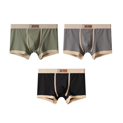 Men's 3-Pack Boxer Brief Lightweight Breathable Stretch Underwear Moisture-Wicking Athletic Underwear
