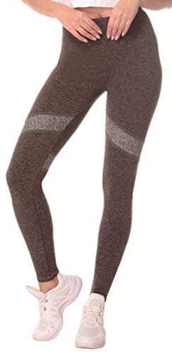 BeLady Legging Femme Longs Opaque Jambières Thermo à l'intérieur avec Polaire Douce et Chaude Pantalon de Sport Taille Haute Gris (Melange + Gris, 2XL) Cover