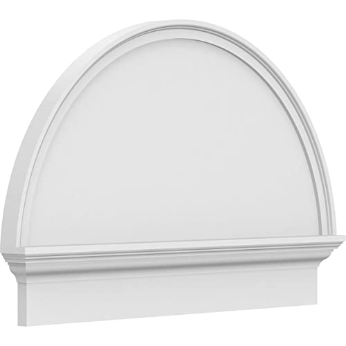 34"W x 23-3/4"H x 2-3/4"P Half Round Smooth Architectural Grade PVC Combination Pediment