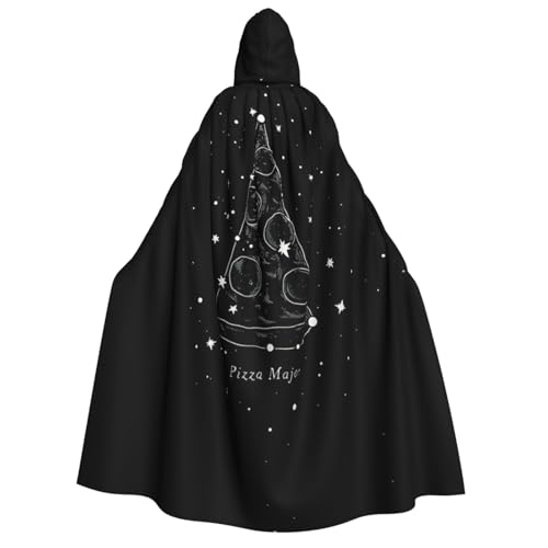 Cape à capuche constellation pizza unisexe pour costume de sorcière