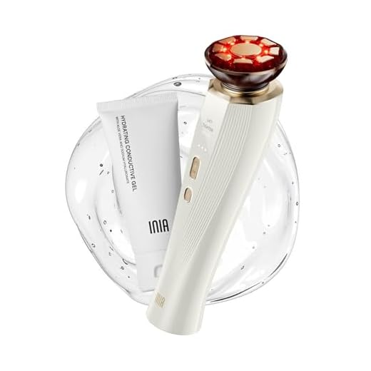 INIA Microcurrent Facial Device, 3-in-1 Facial Massager Red Light Therapy Beauty Device for Face and Neck Skin Rejuvenation Lifting, Tightening, Infusing, Effective Wrinkle and Puffiness Reduction