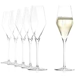 Stölzle Lausitz Champagne Glasses Quatrophil Set of 6, 290ml – Champagne Flutes for Sparkling Wine & Prosecco – Crystal Glasses Made in Germany – Dishwasher & Shock Resistant