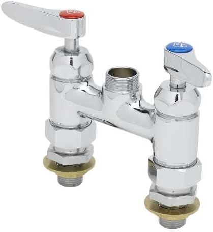 4" Double Pantry Base Faucet, Swivel Outlet, Deck Mount, Ceramas, 00Cc Inlets, Less Nozzle