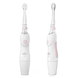 Little Martin’s Baby Electric Toothbrush - for Infants Toddler Kids - with LED Light & Auto Timer for Training – Sonic Soft Vibrating - Battery Operated - Silicone Brush Head (Pink, One Size)