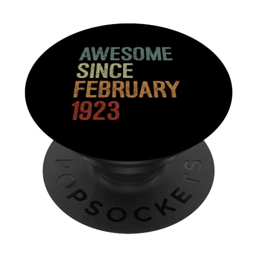 Impresionante desde febrero de 1923, regalo de cumpleaños divertido retro PopSockets PopGrip Intercambiable