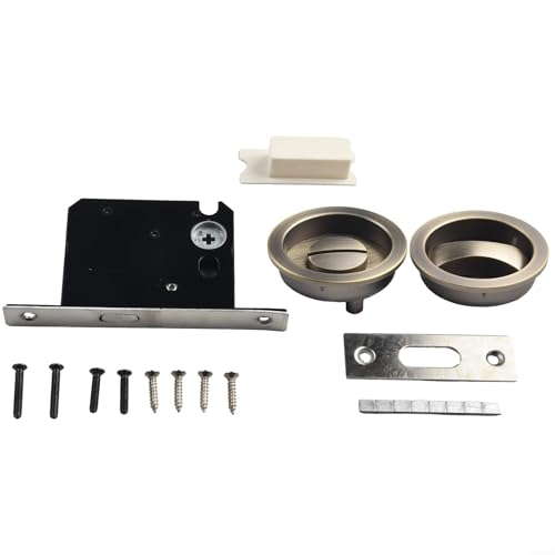 Cerradura invisible de aleación de zinc para puerta corredera, perfectamente adecuada para aplicaciones internas, incluyendo baños (bronce)