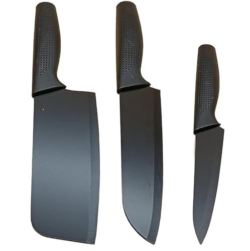 Image of Cheft - Kitchen Knife Set of 3, Meat Cleaver Knife, Stainless Steel - Heavy Duty Blade, Professional Butcher Chopper for Home Kitchen and Restaurant (Set of 3)