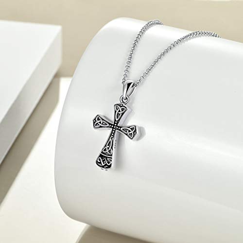 Celtic Cross Necklace Sterling Silver Vintage Religious Christian Jewelry for Women Girls3