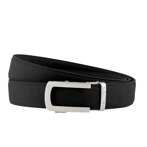 Image of HALDEN Micro Fiber Suede Belt for Men | Vegan Ratchet Belt with Magnetic Auto-Lock Buckle | Adjustable Formal Belt Fits Up to 44 Inch Waist