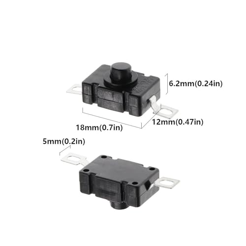 Interruptor de linterna KAN-28 autobloqueante pulsador de repuesto 18x12mm 1,5A 5