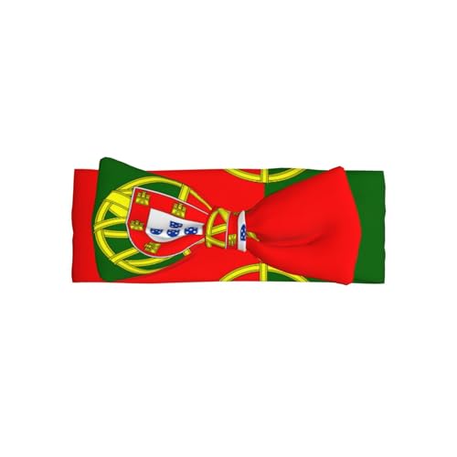 Portuguese flag printing Baby bow headband, elastic headband, soft hair accessories suitable for newborns, children, toddlers and girls