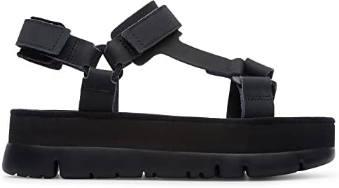 Camper Women's Wedge Sandal, Black, 9 | Image 1