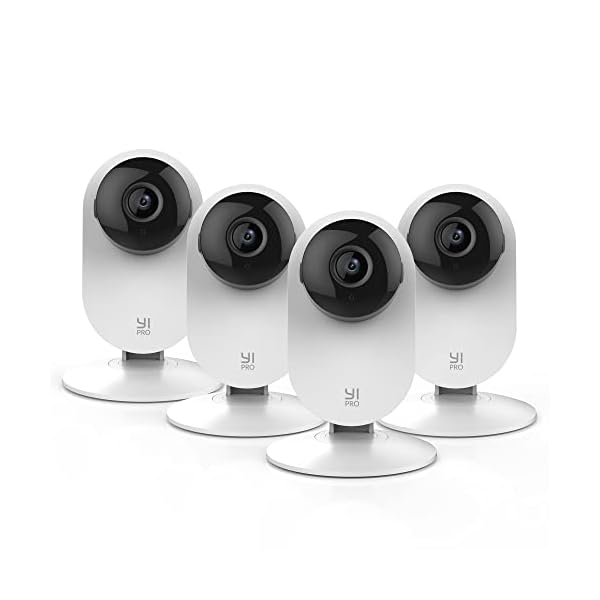 YI Pro 2K 4PC Home Security Camera, 2.4Ghz Indoor IP Camera with Person, Vehicle, Animal Detection, Phone App for Baby, Pet, Dog Monitoring, Works with Alexa and Google Assistant