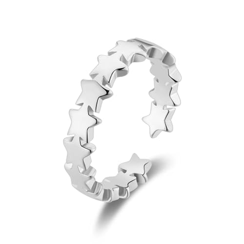 Philip Jones Anillo de estrella ajustable chapado en plata