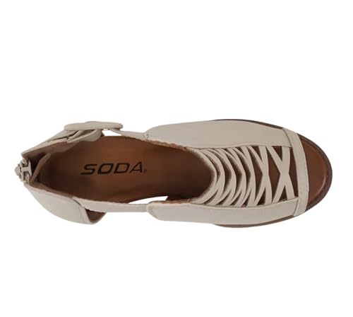 Image of Soda Aran ~ Women Open Toe Crisscross Straps Back Zipper High Heel Fashion Sandal with Adjustable Ankle Strap