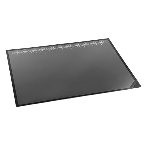 Artistic Logo Pad Engineering Desk Mat Pad for Desktop Organization & Document Protection, Printed Ruler Measurements, Black/Clear, 19