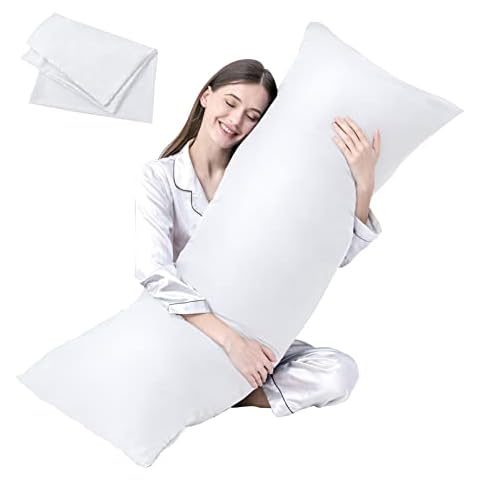 DOWNCOOL Luxury Full Body Pillow Insert with Fiber Cover Cover