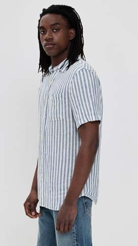 Faherty Men's Palma Basketweave Linen Short Sleeve Shirt4