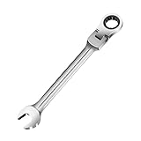 Cazlangtvy Castuvy Flexible Ratchet Wrench, 9mm Spanner Gear Ring Ratcheting Flexi Wrench, Metric Flex Head