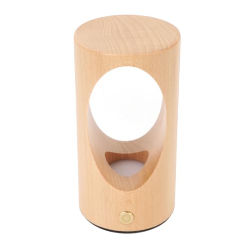 Lámpara de mesa de noche recargable de madera Hyuduo