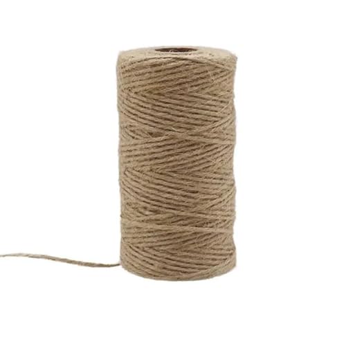 Cordón de Yute Natural de 2MM, 100 m/Lote, for Envolver Regalos, Manualidades, Plantas, jardín, Navidad, Artes Hechas a Mano, decoración, Cuerda de Embalaje, decoración del hogar