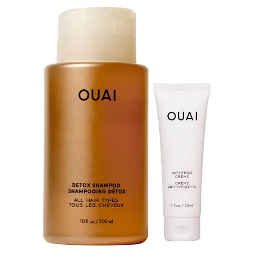 OUAI Detox Shampoo Full Size &amp; Anti-Frizz Crème Deluxe (10 Oz + 1 Oz)