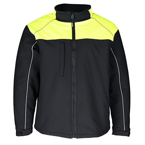 RefrigiWear Black/Lime Hivis Insulated Work Jacket for Men, -20°F (-29°C), Medium