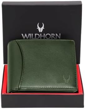 WildHorn RFID Protected Leather Wallet for Men, Green