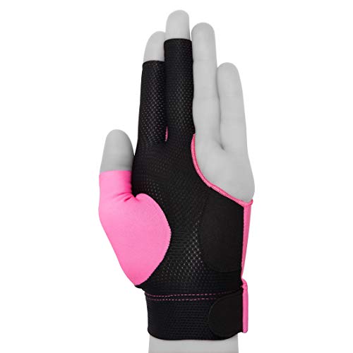 KAMUI Billiard Glove - Quickdry - for Left Hand (Pink, X-Large)