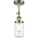 Innovations 201F-AB-G312-LED Dover 1 Light Semi-Flush Mount Part of The Franklin Restoration Collection, Antique Brass