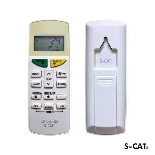 Image of S-CAT Compatible with Daikin AC Remote Original ARC484B9 Model 132F (No Backlight) Suitable for 1 1.5 2 Ton Split /Window AC (Match Old Remote Exactly, Contact Customer Care for Order)