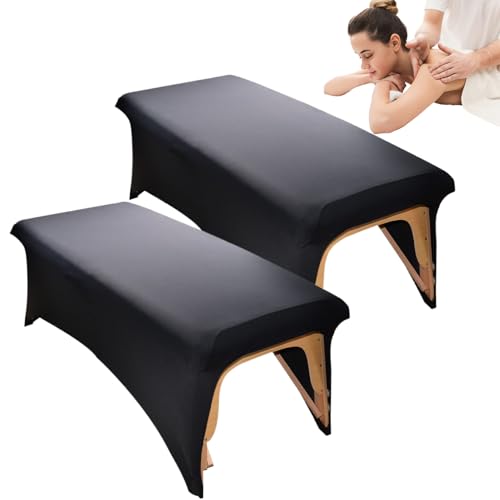 Housses de lit pour cils lot de 2 en polyester extensible 30 x 72 cm pour table de massage