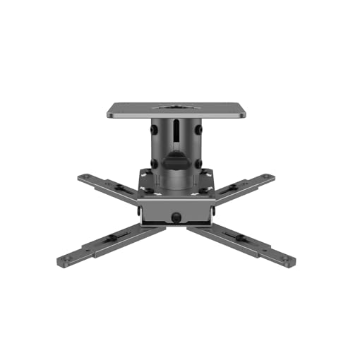 Image of Jomard Universal Projector Mount with Adjustable Height Extension Pole, Full Motion Tilt Swivel 360° Rotation, Heavy Duty Steel Fits Most Brands, Max 22lbs Gray