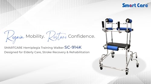 Image of SMARTCARE Hemiplegia Training Walker SC-914K | Adjustable Height & Width, 8-Wheel Stability, Padded Support, Safety Brakes, Elderly & Rehabilitation Assisted Walker | Suitable for User Height (90-110 cm)