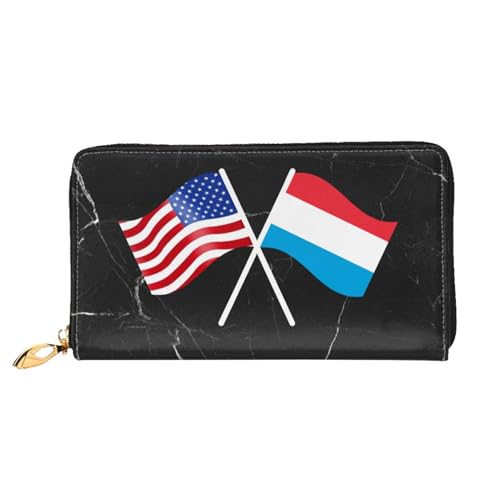 American And Luxembourg Flag Wallet Card Bag2