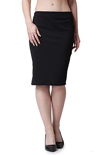 Image of POPWINGS Casual Solid Pencil Skirt for Women || Knee-Length Skirt for Women || Stylish Mini Skirt for Women || Summer Pencil Skirt for Women