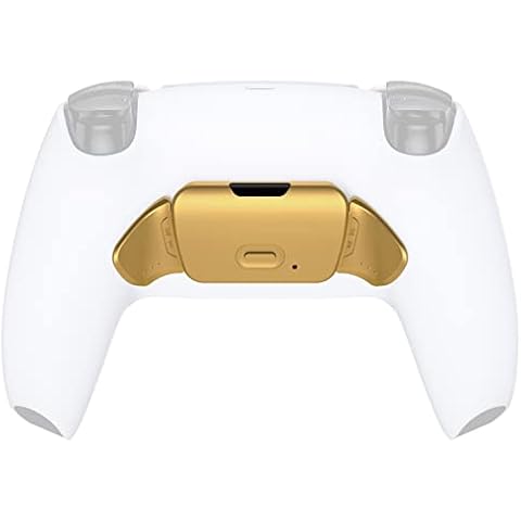 eXtremeRate Rise Remap Ersatztaste Metall Paddles & PCBA Platine K1 K2 für ps5 Controller Rise Remap Kit(Controller & Rise Rückgehäuse Nicht enthalten)-Chrome Gold Cover