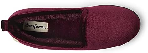 Dearfoams Women's Rachel Shiny Velour Closed Back Slipper, Burgundy, Large | Image 6