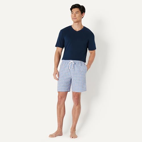 Image of Amazon Essentials Men's Lounge Sleepwear Pajama Bottom Shorts, Cotton Stretch Poplin