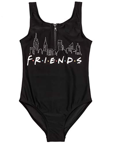 Traje de baño negro FRIENDS niños bañador de una pieza infantil playa verano