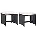 Produktbild vidaXL 2X Gartenhocker mit Sitzkissen Sitzhocker Hocker Rattanhocker Gartenmöbel Fußhocker Garten Balkon Terrasse Poly Rattan Schwarz