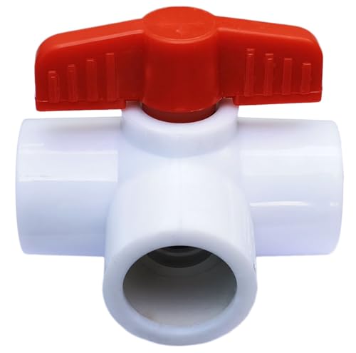 Image of ESEKSAFAR Plain UPVC T-Way Ball valve for (25-26) mm outer diameter pipe fitting (3 /4 inchinch BSP Short handle)