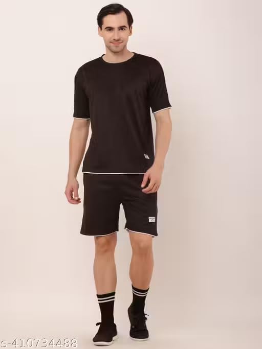 Image of Men's Oversized T-Shirt and Shorts Set | Matching Co-ord Set, Drawstring Waistband, Casual Loungewear, Relaxed Fit, Crew Neck
