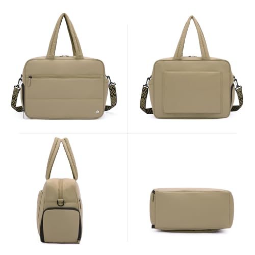 Image of CLUCI Weekender Travel Bag for Women Puffer Tote Bag Carry On Duffle Overnight Bags with Shoe Compartment