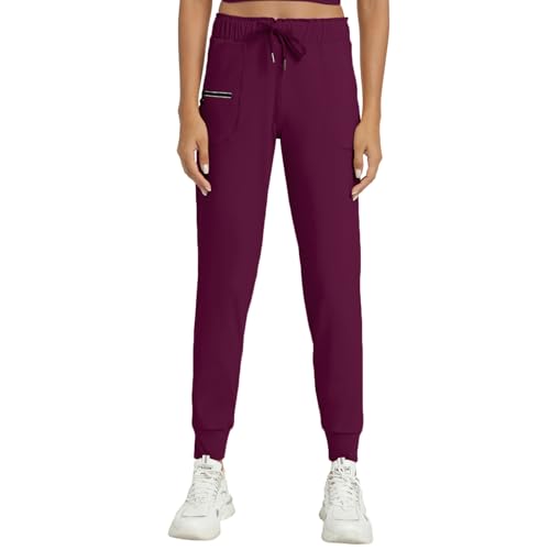 Image of Haowind Joggers for Women with Pockets Elastic Waist Workout Sport Gym Pants Comfy Lounge Yoga Running Pants